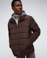 Kenneth Cole Chocolate Puffer Jacket – Plush Fill & Jersey Hood | KC