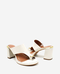 Kenneth Cole Syndika Leather Stone Toe Ring Heeled Sandal