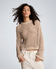 Kenneth Cole Two Tone Open Stitch Pullover – Taupe/White | Kenneth Cole