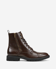 Kenneth Cole REACTION Captain Combat Boot – Brown Zip | Kenneth Cole