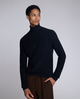 Kenneth Cole Foldover Turtleneck Sweater: Black Ribbed | Kenneth Cole