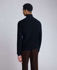 Kenneth Cole Foldover Turtleneck Sweater: Black Ribbed | Kenneth Cole