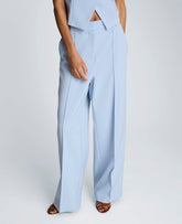 Kenneth Cole Fly Front High Rise Wide Leg Pintuck Pant