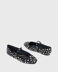 Kenneth Cole Shop Jasper Black Suede Stud Ballet Flat | Kenneth Cole