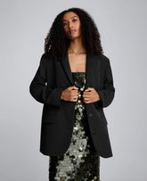 Kenneth Cole Luxe Twill Boyfriend Blazer – Oversized Black | Kenneth Cole