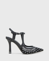 Kenneth Cole Shop Romi Black Stud Mesh Slingback Heel | Kenneth Cole