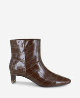 Kenneth Cole Shop Miranda Chocolate Croco Heel Bootie | Kenneth Cole