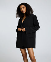 Kenneth Cole Luxe Twill Two Button Boyfriend Jacket