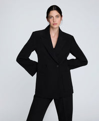 Kenneth Cole Luxe Twill Double Breasted Jacket