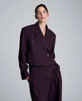 Kenneth Cole Pinstripe Double Breasted Cropped Jacket