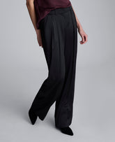 Kenneth Cole Satin Wide Leg Pleated Pant