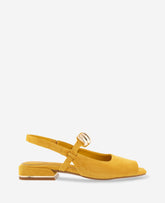 Kenneth Cole Illia Suede Open Toe Hardware Flat Slingback