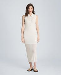 Kenneth Cole Varigated Polo Cap Sleeve Sweater Dress