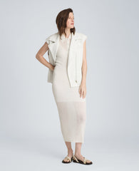 Kenneth Cole Varigated Polo Cap Sleeve Sweater Dress