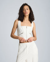 Kenneth Cole Fitted Zip Front Bodice with Zip Pockets