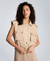 Kenneth Cole Faux Leather Snap Front Jacket with Drawcord Waist