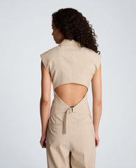 Kenneth Cole Crosshatch Weave Open Back Vest with Strap