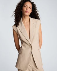 Kenneth Cole Crosshatch Weave Open Back Vest with Strap