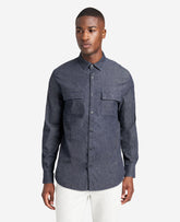 Kenneth Cole Shop Men’s Stretch Denim Shirt – Deep Indigo | Kenneth Cole