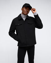Kenneth Cole Heavyweight Twill Trucker Jacket – Black | Kenneth Cole