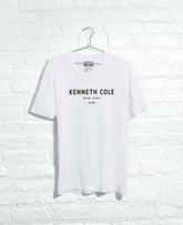 Kenneth Cole Shop 1983 Logo Tee – White Unisex Cotton Stretch Fit | KC