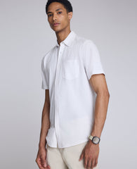 Kenneth Cole Shop Short Sleeve Sportshirt: White, Chest Pocket | KC