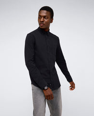 Kenneth Cole Men’s Stretch Button-Down Shirt with Pocket – Black | KC