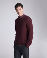 Kenneth Cole Shop Popcorn Crew Sweater: Burgundy Textured Knit | KC