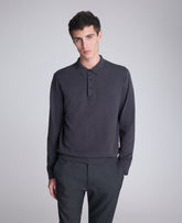Kenneth Cole Buy Men's Long Sleeve Button Sweater Polo, Charcoal Heather