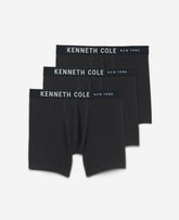 Kenneth Cole 3-Pack Black Boxer Briefs – Cotton Modal Stretch | KC