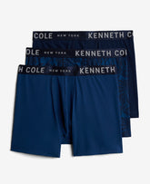 Kenneth Cole Shop 3-Pack Navy Micro Stretch Boxer Briefs for Men | KC