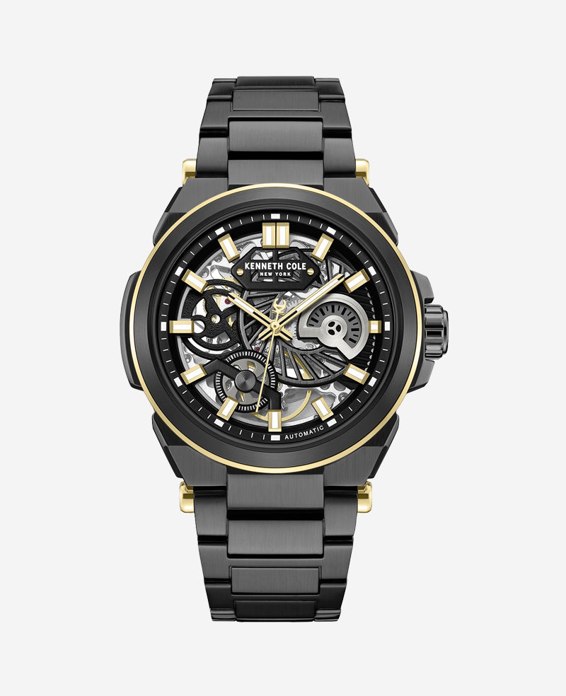 Kenneth Cole Shop Men’s Skeleton Automatic Watch – Black | Kenneth Cole