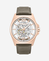 Kenneth Cole Men’s Skeleton Automatic Watch – Rose Gold & Leather | KC