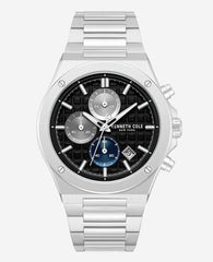 Kenneth Cole Dress Sport Chronograph Black Dial Stainless Steel Bracelet Watch