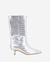 Kenneth Cole Shop Meryl Silver Croco Leather Bootie | Kenneth Cole