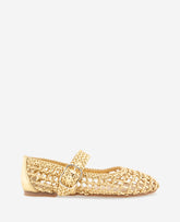 Kenneth Cole Tessa Metallic Woven Knotted Ballet Flat