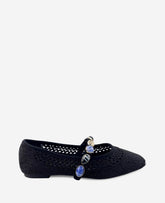 Kenneth Cole Zeta Woven Knit Stone Embellished Ballet Flat