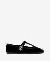 Kenneth Cole Verona Black Velvet T-Strap Mary Jane Flat | Kenneth Cole