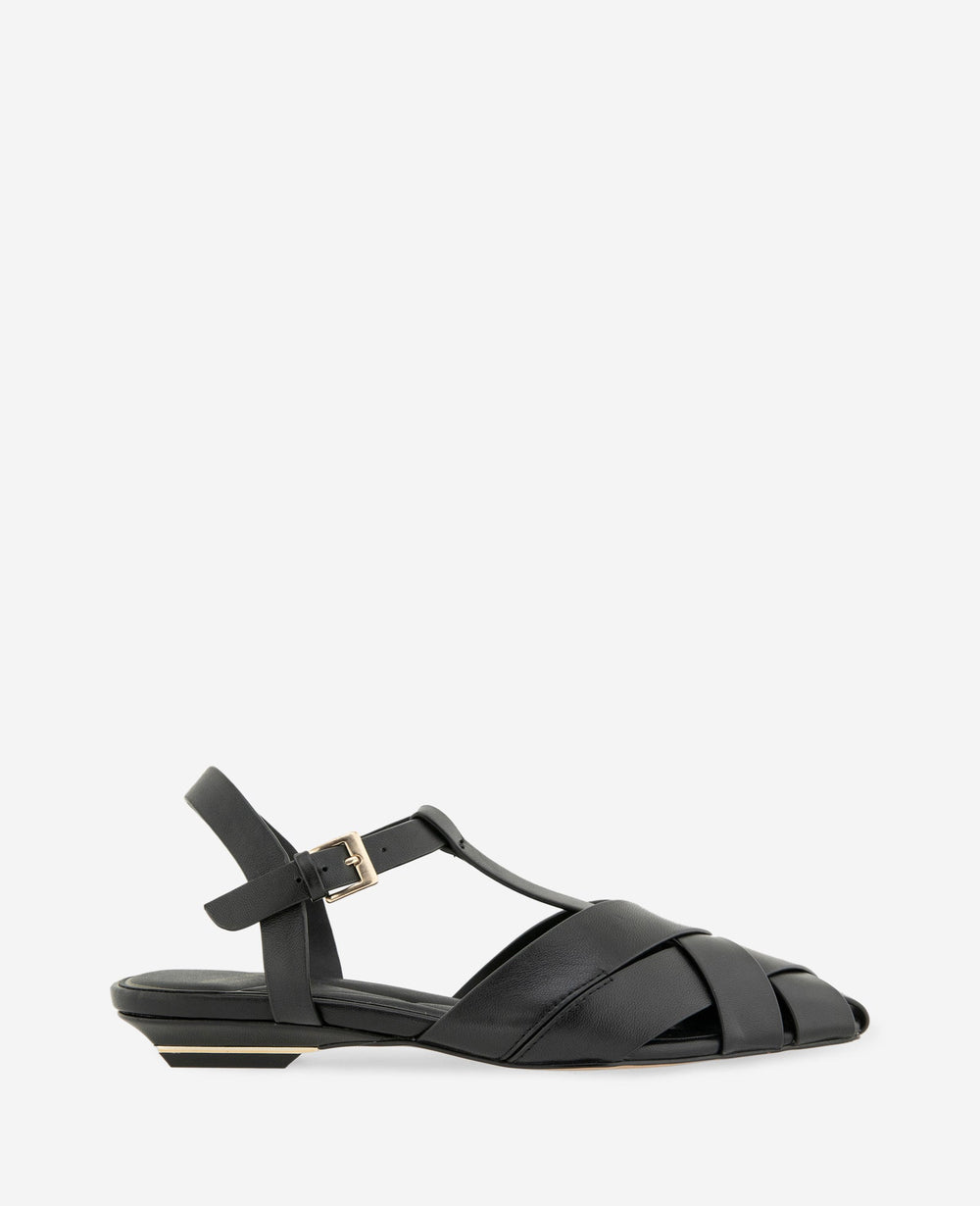 Kenneth Cole Bindy Woven Leather T-Strap Sandal