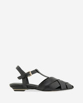 Kenneth Cole Bindy Woven Leather T-Strap Sandal