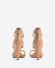 Kenneth Cole Brooke Cross Strap Heeled Sandal – Latte Leather | KC