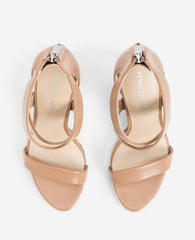 Kenneth Cole Brooke Cross Strap Heeled Sandal – Latte Leather | KC