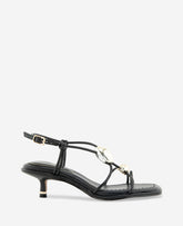 Kenneth Cole Gemma Embellished Strappy Leather Kitten Heel Sandal