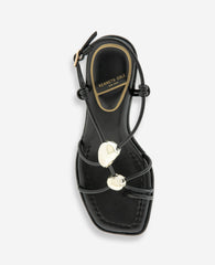 Kenneth Cole Gemma Embellished Strappy Leather Kitten Heel Sandal