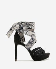 Kenneth Cole Nikkii Printed Fabric Wrap Around Platform Heel