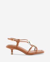 Kenneth Cole Gemma Embellished Strappy Leather Kitten Heel Sandal
