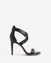 Kenneth Cole Brooke Cross Strap Heeled Sandal – Black Leather | KC
