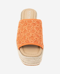 Kenneth Cole Shop Elissa Orange Raffia Platform Sandal | KC Reaction