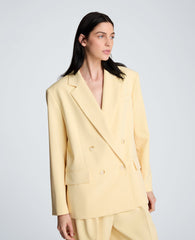 Kenneth Cole Vision Twill Double Breasted Boyfriend Jacket