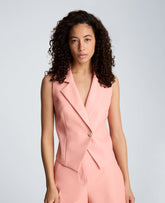 Kenneth Cole Vegan Leather Fitted One Button Notch Collar Vest
